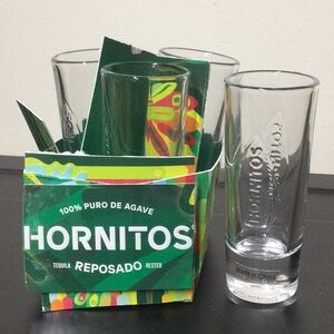 New 4 Hornitos Tall Shot Glasses